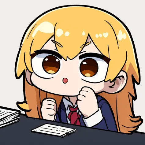 masterpiece, best quality, official art, ultra detailed, 1girl, school uniform, chibi, <lora:QB_5:1>