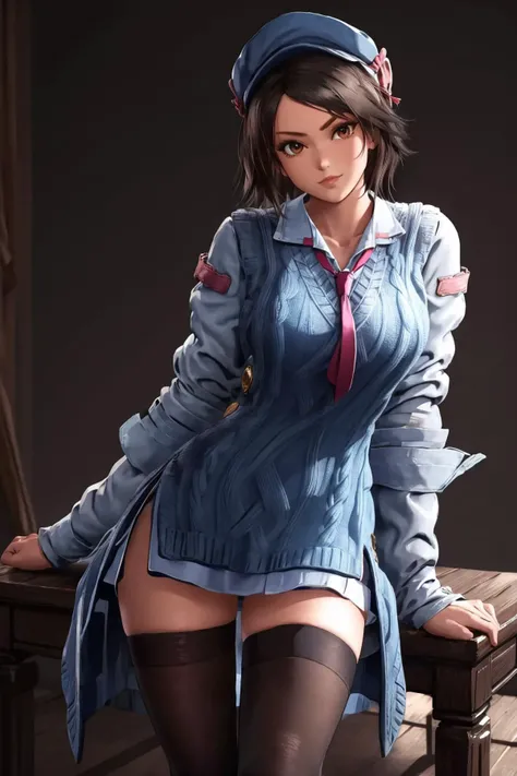 masterpiece, best quality, looking at viewer, thick thighs, crossed legs, kneehighs <lora:asuka-000018:0.8>