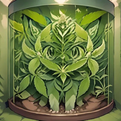 optical illusion, greenhouse,  <lora:marijuana:1>, marijuana, who's that pokemon?