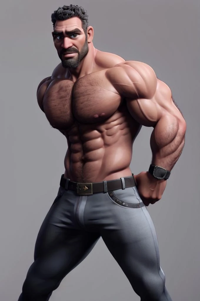 <lora:Mattias_Frozen_Lora:0.8>, mattias, shirtless hairy body, pants, dynamic pose, simple background, portrait, clear picture