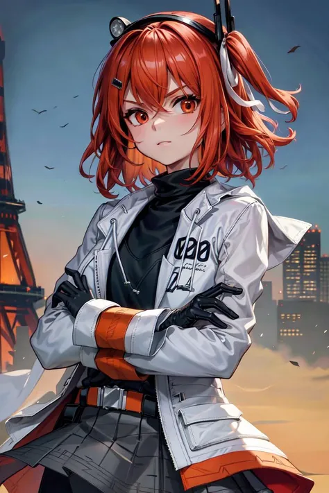 (masterpiece),(best quality),(ultra detailed),
highly detailed, intricate details, High quality shadow, Cinematic Light,
from below, from front, upper body, looking down,
(Standing),standing,crossed arms,legs apart,v-shaped eyebrows,serious,wind:1.5,
1 girl,
<lora:utau_adachi:1>adachi rei, hairclip, hair ribbon, radio antenna, white jacket, open jacket, black shirt, turtleneck, long sleeves, white gloves,
bored, smugness,
fire and smoke , in the sky, above the tokyo city, tokyo tower,
<lora:more_details:0.3>,<lora:bg_imgs:0.2>, bg_imgs,