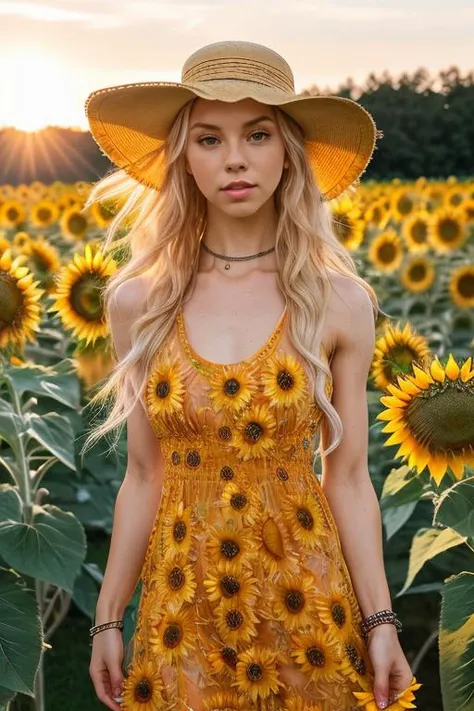 DEN_alice_delishMK2
(walking through a field of sunflowers wearing a (summer dress:1.3) and sun hat, field, sunflowers, summer, scenic:1.2),
bokeh, f1.4, 40mm, photorealistic, raw, 8k, textured skin, skin pores, intricate details  <lora:epi_noiseoffset2:1>, epiCRealism