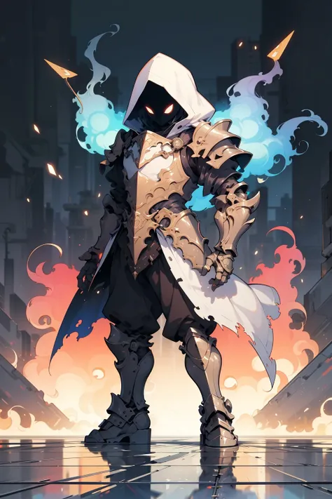 masterpiece,detailed,absurdes,a person in a full metal armor with mask , <lora:WizardiQue:1>