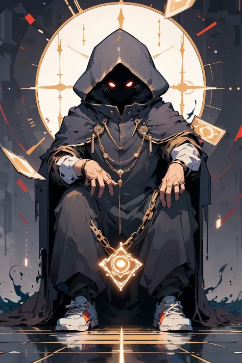 masterpiece, absurdres , A gray magician who represents the shadow government, <lora:WizardiQue:1>,
