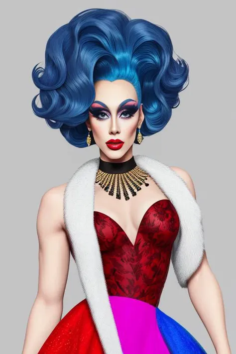 digital illustration fashion illustration, drag queen  <lora:KathyDragMug:0.5>