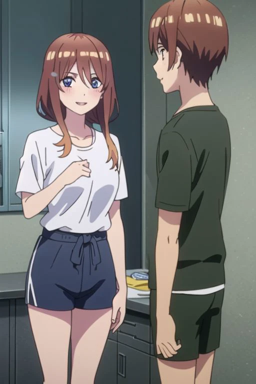 masterpiece,best quality,highly detailed, 1girl looking at 1boy in mirror,  miku, muku nakano, season2, brown hair, long hair, short hair, toothy smile, inside men s locker room, looking at mirror, seeing herself in reflection, anime screencap, anime coloring, very colorful, 8k masterpiece, blue eyes, standing, (waifu, anime, exceptional, best aesthetic, new, newest, best quality, masterpiece, extremely detailed:1.2),, masterpiece, best quality,<lora:Quints-50:1> cross_swimming_trunks, male swimwear, swim trunks, black shorts,
BREAK
<lora:mirrorTrans:0.4>,(((girl looking at boy in mirror,mirror,reflection, looking at male in mirror rule 63))),henshin,henshin pose,mirror on desk,
