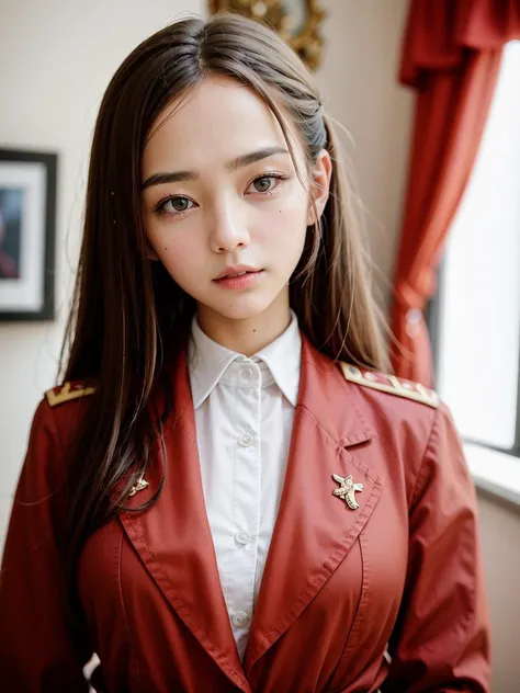 (masterpiece), (best quality:1.2), absurdres, close up portrait, beautiful clean face, 1girl, teenager, sopi, soviet pioneer, soviet, (ulzzang-6500-v1.1:0.5)