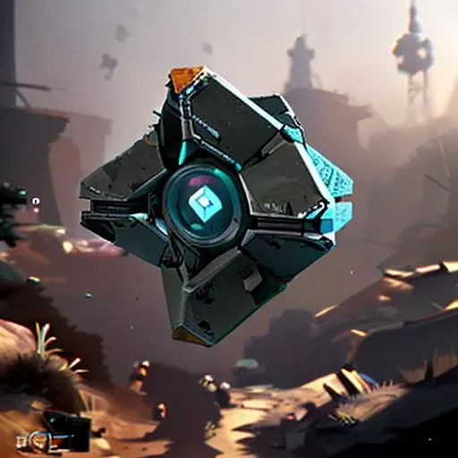 <lora:DestinyGhost:1> dghost, no humans, science fiction, post-apocalyptic background