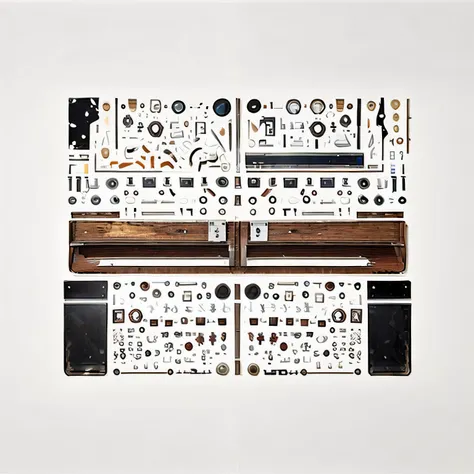 disassemble\(ttp\), <lora:2DFakeDisassemble2D_v10:0.8>, piano, no humans, simple white background