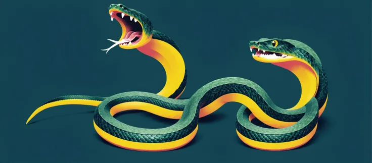 illstyle, illustration style, a snake eating a snake eating a snake, <lora:Illustration_-StyleXL_kk:1>, immersive composition, perfect artwork, colorburst