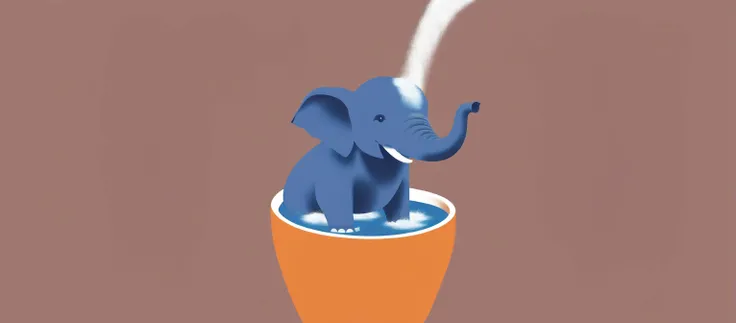 illstyle, illustration style, elephant taking a bath in a large cup of coffee, <lora:Illustration_-StyleXL_kk:1>, immersive composition, perfect artwork