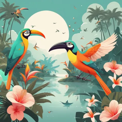 illstyle, illustration style, birds-or-paradise <lora:Illustration_-StyleXL_kk:1>