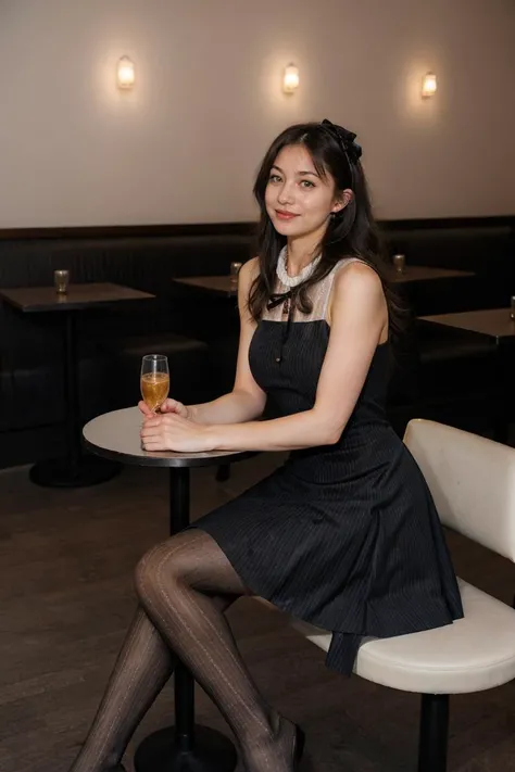 1girl,in cafe,sitting,dating dress,pantyhose,<lora:dating_attire_style3_v1:0.7>,
