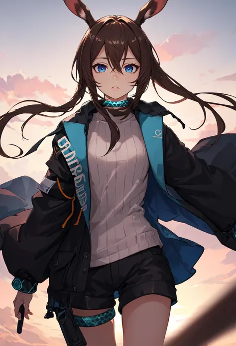 (safe:1.10), best quality, masterpiece, highres, solo, (amiya_arknights:1.10), jumping, cowboy shot, looking at viewer, 37 <lora:amiya_arknights:0.80>