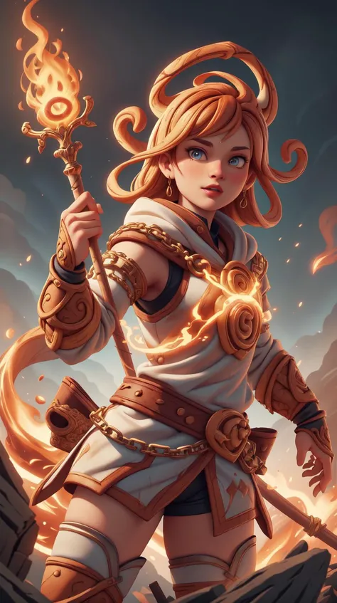 <lora:CinnamonBunStyle:1.0>CinnamonBunStyle Alan Shearer wearing chainmail tunic holding a glowing fire magical staff. Trending on Artstation, octane render, ultra detailed, art by Ross tran, (Masterpiece:1.3) (best quality:1.2) (high quality:1.1)