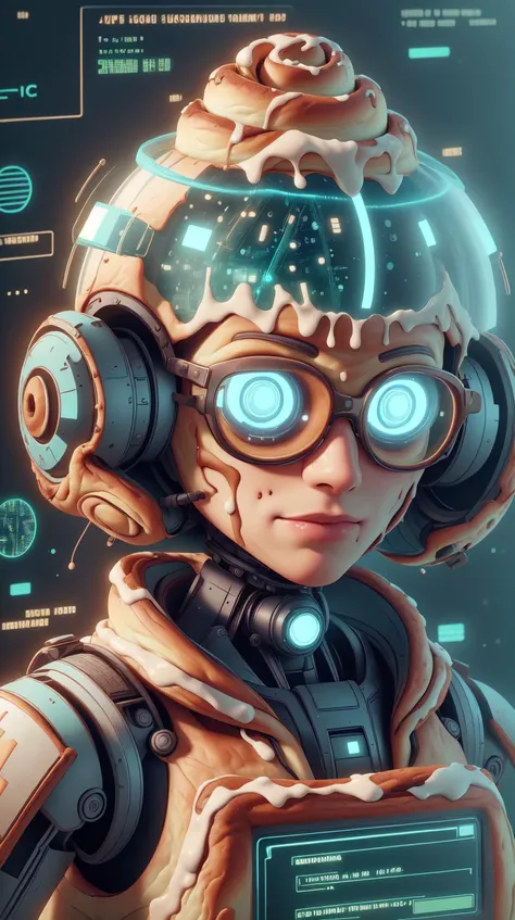 <lora:CinnamonBunStyle:1.0>CinnamonBunStyle portrait, looking at viewer, solo, upper body, detailed background, detailed face, (<lora:HackedTech:0.6>, **(scifi:1.1),** picelated, hackedtech theme:1.1), scientist, glasses, observation,,curiosity, organized fantastical research lab in background, biology, virology,,gene sequence,,,dna, blackboard with equations, flashing lights,, (Masterpiece:1.3) (best quality:1.2) (high quality:1.1)