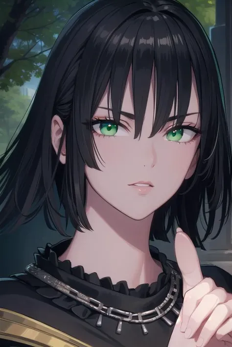 fubuki, <lora:opm fubuki manga-lora-nochekaiser:1>,
fubuki, black hair, (green eyes:1.5), short hair,
BREAK black dress, dress, fur coat, high collar, jewelry, necklace, off shoulder, taut clothes, taut dress,
BREAK outdoors,
BREAK looking at viewer,
BREAK <lyco:GoodHands-beta2:1>, (masterpiece:1.2), best quality, high resolution, unity 8k wallpaper, (illustration:0.8), (beautiful detailed eyes:1.6), extremely detailed face, perfect lighting, extremely detailed CG, (perfect hands, perfect anatomy),