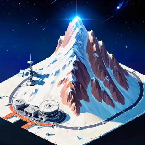 alpine mountain, In-depth, space station , magic realism tilt-shift, high angle <lora:Stylized_Setting_SDXL:1.0> Isometric_Setting