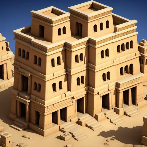 ((masterpiece,best quality)), absurdres <lora:Isometric_Setting:0.7>, Isometric_Setting, ancient egypt mall building, pyramids, pillars, limestone, steps, advertising billboard, desert in background, high res, premium, vinyl toy