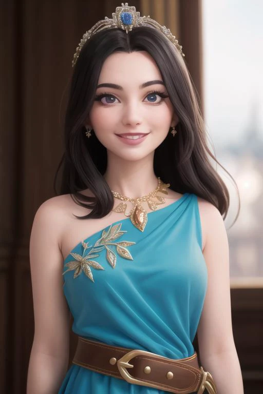young woman, beautiful, detailed eyes, gorgeous, black hair, smiling, royal, divine, Turkish queen, palace, (close up, from belt:1.2), (best quality, high quality:1.2), intricate details, 8k, photorealism, photorealistic, bokeh, cinematography, cinematic, cinematic lighting, cinematic bloom, sharp focus, sfw