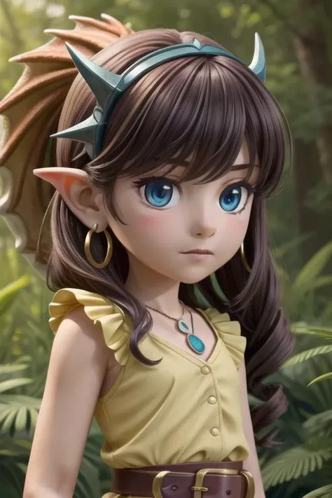 girl, {an extremely delicate and beautiful}, dreamy forest, photorealistic, ((dragon girl)), slim waist, neat figure, drill hair, blue eyes, looking at viewer, earrings, necklace, (beautiful face), profile, neat figure, (close up, from belt:1.2), (best quality, high quality:1.2), intricate details, 8k, photorealism, photorealistic, bokeh, cinematography, cinematic, cinematic lighting, cinematic bloom, sharp focus, sfw, <lora:fix_vivid:0.4>, <lora:fix_add_detail:0.6>, <lora:fix_goodhands:0.8>