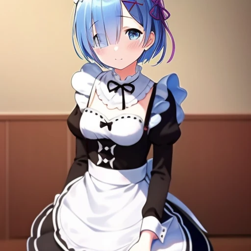 masterpiece,best quality,extremely detailed CG unity 8K wallpaper,1girl,blue hair, maid,