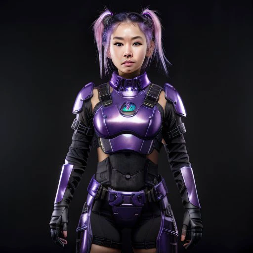 (8k uhd, masterpiece, best quality, high quality, absurdres, ultra-detailed) <lora:AdvancedEnhancer:.8>
1girl, (full body),
21 years old, Japanese ethnically she's Asian,
light skin, light purple hair tied into a small messy bun,
black mechaarmor <lora:mechaarmor_v0.7:0.8> mechaarmor