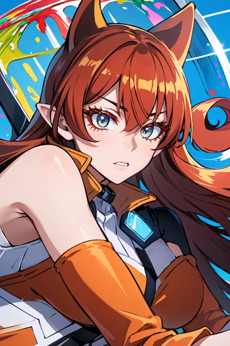 <lora:AmeriA:1>, AmeriA, wearing AmeriCL, AmeriCL, pink_thighhighs, orange_high_heel_boots, (masterpiece:1.2, best quality), (finely detailed beautiful eyes: 1.2), (extremely detailed CG unity 8k wallpaper, ultra-detailed, best shadow), (detailed background), (beautiful detailed face, beautiful detailed eyes), High contrast, (best illumination, an extremely delicate and beautiful),((colourful paint splashes on transparent background, dulux)), ((caustic)), dynamic angle, beautiful detailed glow