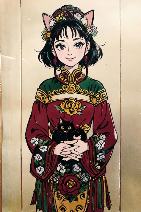 <lyco:DongHoStyle-v1.0:0.85>mksks style,CAT,
(best quality, masterpiece, RAW photo,ultra-detailed:1.2), <lyco:GoodHands-beta2:1.0>,1girl,solo,looking at viewer,smile