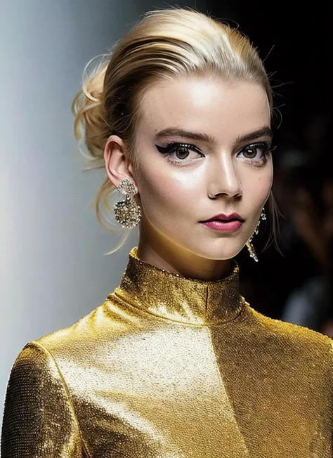 analog style, modelshoot style, modelshoot style, raw photo of a supermodel sks woman wearing shimmering clothes walking on the ramp at milan fashion show, tattoos, 8k, intricate details, detailed face and eyes,(rendered eyes) <lora:epiNoiseoffset_v2:1>, <lora:locon_anya_v1_from_v1_64_32:1.3>