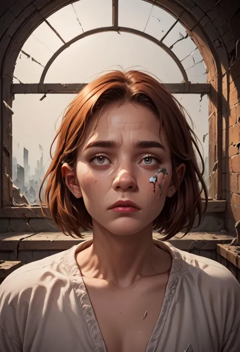intricate_details_xl, PonyXLV6_Scores, The girl looks out of a broken window. Life is cruel, full of meaningless wars. The girl's eyes are empty, staring into the desolation of her own broken heart. Her soul is cold and everything fades to nothing.
1girl, looking to the side, broken window, broken glass, desolation