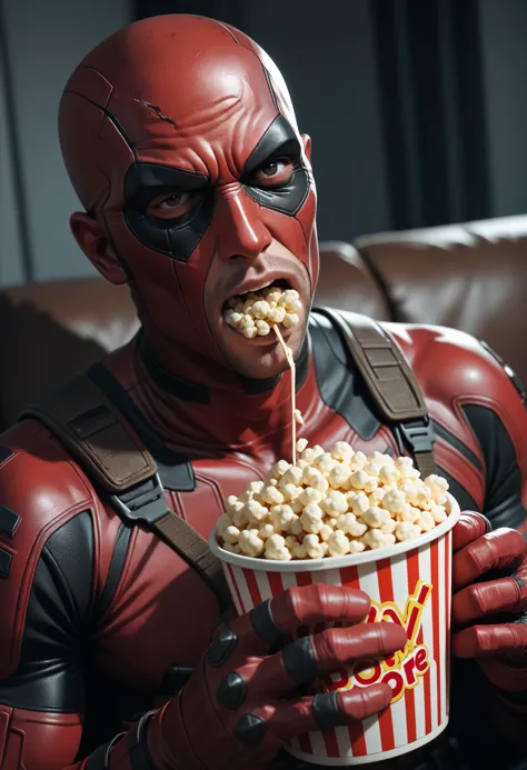 Deadpool eating popcorn PonyXLV6_Scores