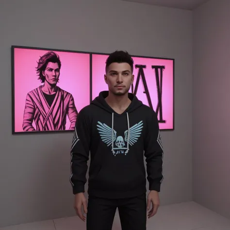 Neon humanoid anthro in attractive humanoid ankylosaurus painting