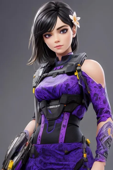 realistic, masterpiece, profesional image trending on artstation of 1 gilr Aruni,<lora:Aruni_from_Rainbow_Six_Siege:0.76> 1girl, aruni , purple eyes, slender, small breasts, black hair, flower in hair, scar on face, dynamic pose , in exotic club with neon lights and colorfull walls and lights background, perfect quality, rim lights, detialed, focus on character , perfect body proportions, realistic skin details BREAK, ultrasharp, ultradetailed, perfect quality, masterpiece, intricated details, ultra clear, <lora:add_detail:0.7>, <hypernet:sxzBloom_sxzBloom:0.3>, detailed skin perfectly detailed face, sharp face,