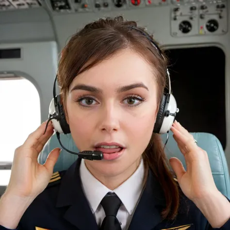 a flight attendant sucking on a dick of a pilot