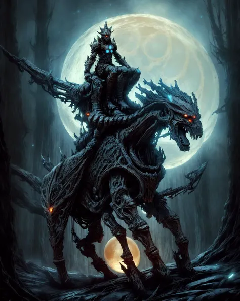 Best Image Quality, master masterpiece,Focus,Focus HD,, Super High resolution, 8K,total body,Ride on a skeleton dragon,A skeleton warrior,A skeleton dragon,(Skeleton warrior next to the skeleton dragon:2),(Warriors ride on skeleton dragons:2),Panoramic View,Skeleton dragon,his (skulls:1.2) is covered in icicles and frost, intricate carving, wearing a face mask, glowing eye sockets, wearing a frozen blue crown, (detailedbackground:1.3), Backlighting,Realstic, soft lights, (large angle),master masterpiece,, Creeps,best best quality, intricated detail, absurds