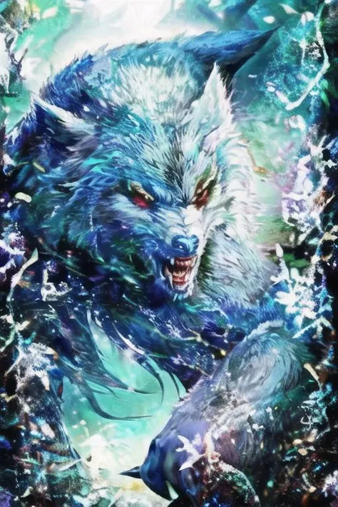 woman in a mythical forest, masterpiece, perfect face, intricate details, horror theme <lora:werewolf_v1.0:1> werewolf