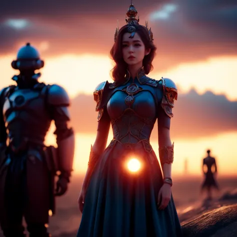 photo, [a human-like robots are hunted by humanity|a group of rebels attempt to overthrow a tyrannical king who possesses a powerful magical artifact] english Pretty Woman in Blue Dress, Sunset Horizon, Focused, photo, cute, 4k, trending on  , digital image, photo style, illustration by Krenz Cushimage and imageem Demura and alphonse mucha and  . Studio 10k. Cinematic dramatic atmosphere, sharp focus, volumetric lighting, cinematic lighting, studio quality, smooth render, image style by kim jung (to8contrast style:1) <lora:theovercomer8sContrastFix_sd21768:0.6>  <lora:johnsondesuv2-320-e1:0.6>  (fractalgeo:1) <lora:djzFractalGeo_LB2:0.8>