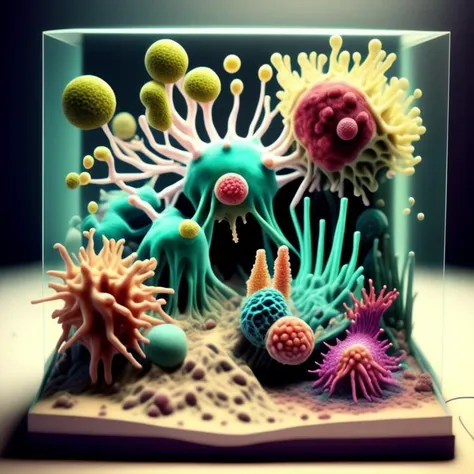 <lora:djzBacterium_v21:1> bacterium style,  <lora:DIORAMA_SD2.1:1> DIORAMA,