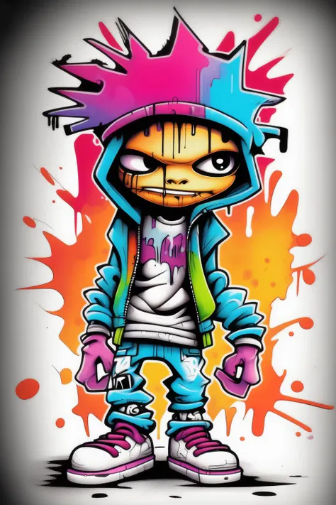 <lora:Skottie Young Style:1>Skottie Young Style - graffiti character in coloring book style
