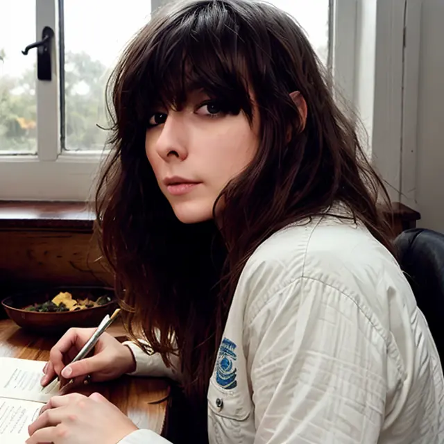 <lora:victoriaLegrand_v1-000010:0.7>,
RAW photo, woman,
drawing, pencil, wooden desk, sketchbook, quiet, scratch, paper, hair, art supplies, paints, brushes, erasers, focused, creative, determination, inspiration, intimate, art, soft, diffused, light, window, warm,
(pale skin:1.2), hdr, (insane details, hyper realism:1.2), (insane skin detail), (photorealistic skin:1.2), soft lighting, (rim lighting:1.3), color grading, focused, (high skin detail:1.2), color correction, masterpiece, best quality, 8k, canon 5d, f/1.8, iso 6400,wide-angle, HDR, bloom, Chromatic Aberration, Photorealistic, extremely detailed, trending on artstation, trending on CGsociety, Intricate, High Detail, dramatic