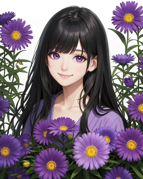 bangs, (sharpening, sharpening face):1.3, 1girl, solo, face viewer, looking at viewer, full body, no nipples, makeup, long hair, realistic, (masterpiece:1.2, best quality, absurd res, ultra detailed), (seductive smile):0.2, black hair,
<lora:Purple Dom SDXL-0.1:1>flower,purple flower,