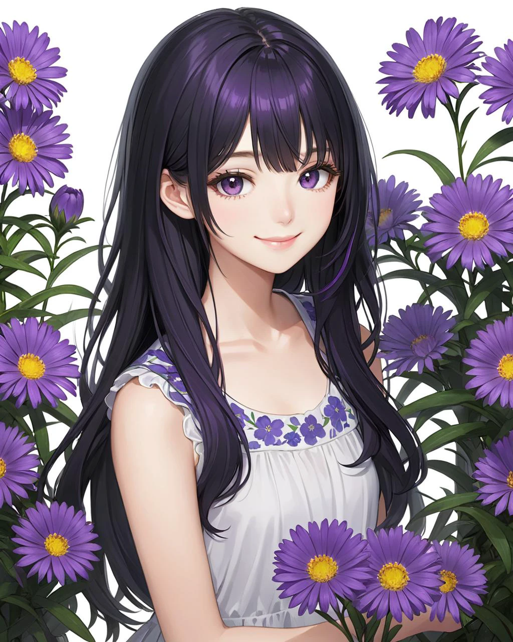 bangs, (sharpening, sharpening face):1.3, 1girl, solo, face viewer, looking at viewer, full body, no nipples, makeup, long hair, realistic, (masterpiece:1.2, best quality, absurd res, ultra detailed), (seductive smile):0.2, black hair,
<lora:Purple Dom SDXL-0.1:1>flower,purple flower,