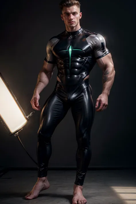((masterpiece)), ((best quality:1.2)), high resolution, 8k, (ultra_realistic:1.3), (photorealistic:1.4), (absurdres), sharp focus, highly detailed, (high quality), (masterpiece), handsome guy, 25 years old, normosthenic, (in MUGLER clothes:1.5), tatoo, green eyes, muscular, thin, abs, light gray short hair, full body, soft light, front light, rim light,
<lora:add_detail:1> <lyco:GoodHands-beta2:1.0>
