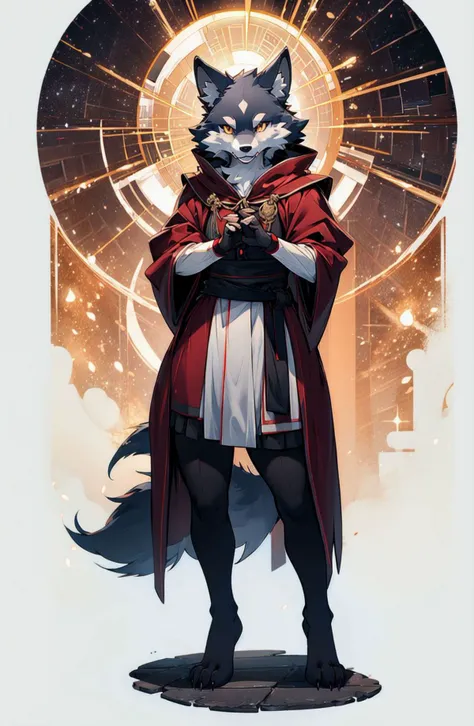 Wolf furry girl
wearing surcoat,
paw pose,
Death Star
slanted eyes