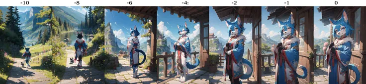 <lora:zoom_slider_v1:-10>
best hands,best quality,(masterpiece,ultra detailed 8k art),Fluffy, (anthro, 1 girl,furry female,cat),out door, chinese clothes, iron blue Medium hair, iron blue ear, iron blue tail, pink eyes
