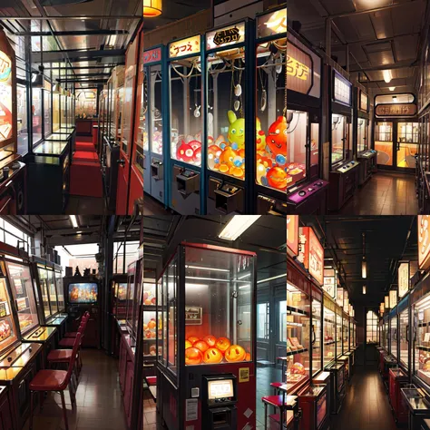 (otherworldly, otherworldly atmosphere, otherworldly appearance), highly insanely detailed, masterpiece, top quality, best quality, highres, 4k, 8k, RAW photo, Vending Arcade Concept, indoors, no humans, window, traditional media, scenery, gachapon machine, gachapon, <lora:Vending-Arcade:0.8>, (fantasy world)