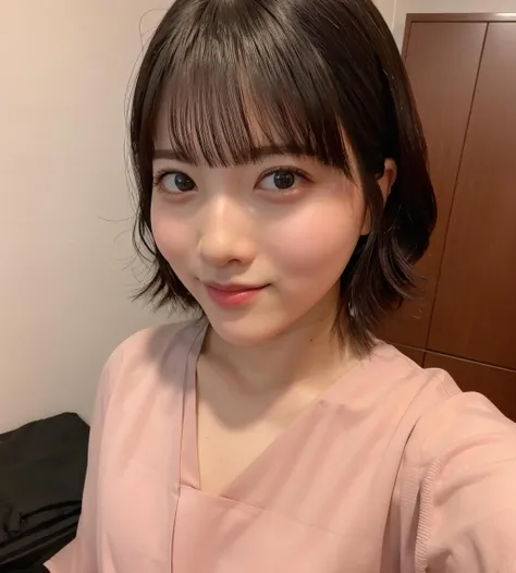 White wall、Close-up of an 18-year-old woman in a blue t-shirt, Roll up your parka、Medium Short Hair、Yoshitomo Nara, shikamimi, Chiho, mayuri shiina, Real young gravure idol, Beasts, , Kotea Yui, 8k、narumi kakinouchi