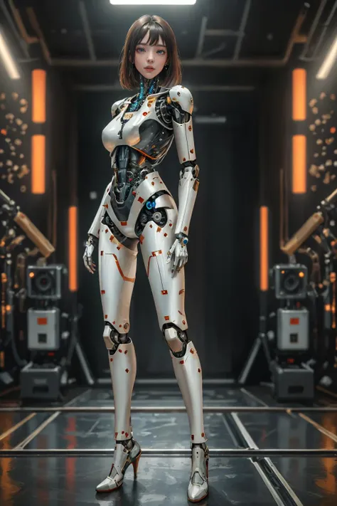 8K,highres,absurdres,masterpiece,best quality,original,extremely detailed CG,extremely detailed wallpaper,perfect lighting,<lyco:GoodHands-beta2:1>,1girl,blurry_background,looking_at_viewer,standing,
<lora:AI_robi_2:0.7>,artificial intelligence,