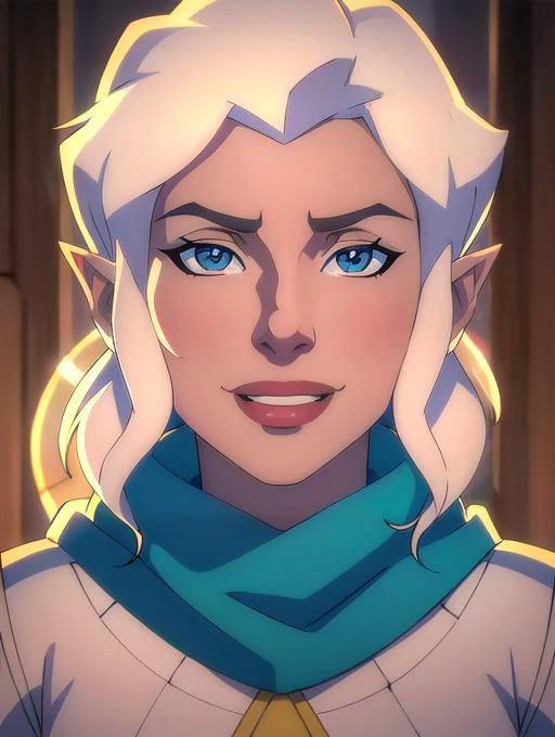 Pike Trickfoot, Portrait, award winning, beautiful eyes, beautiful smile, (8k, RAW photo, best quality, masterpiece:1.2),ultra-detailed, (high detailed skin:1.2), 8k uhd, dslr, soft lighting, high quality, <lora:Pike_Trickfoot_Vox_Machina_animated_v1:0.7>